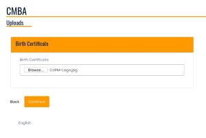 Upload Birth Certificate